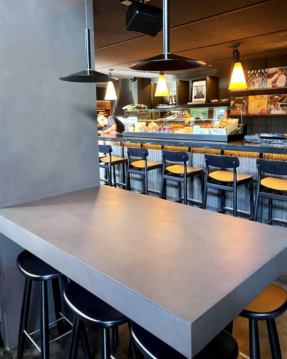 Microcement bar counter