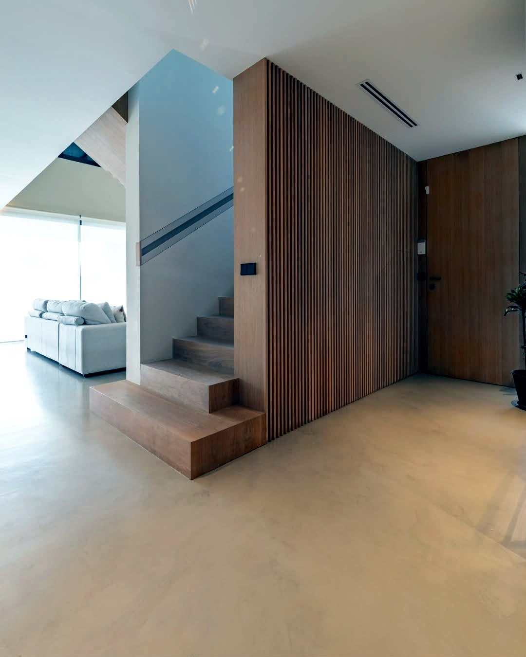 Microcement hallway and stairs